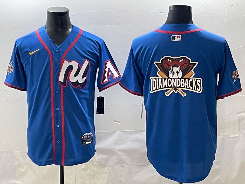Men 2025 Arizona Diamondback Blank Blue All star Blank Blue Nike MLB Jersey style 2